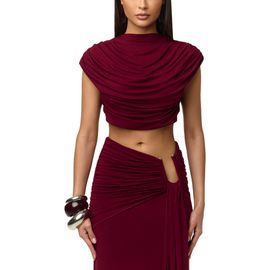 Naked Wardrobe Naked Wardrobe Smooth Draped Crop Top