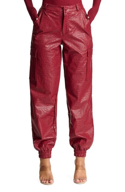 Naked Wardrobe Naked Wardrobe The Crocodile Faux Leather Joggers