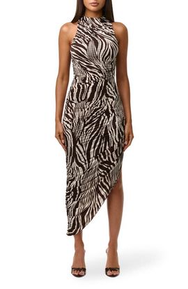 Naked Wardrobe Naked Wardrobe Zebra Stripe Asymmetric Dress