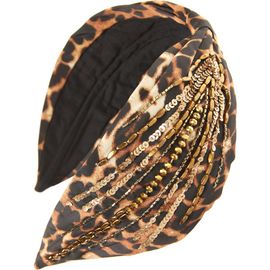 NamJosh NamJosh Beaded Leopard Print Headband
