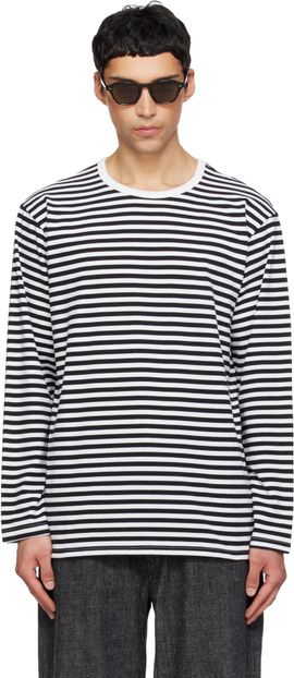 nanamica nanamica Black & White COOLMAX Stripe Jersey L/S T-shirt