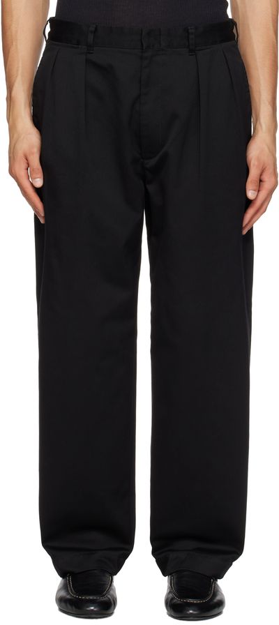 nanamica nanamica Black Double Pleated Chino Trousers