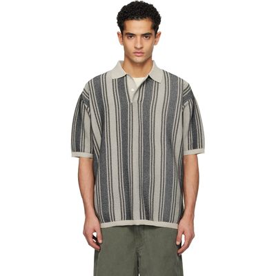 nanamica nanamica Gray OOAL Knit Sweater Polo