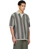 nanamica nanamica Gray OOAL Knit Sweater Polo - 2