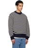 nanamica nanamica Navy & Off-White Mock Neck Stripe Sweater - 2