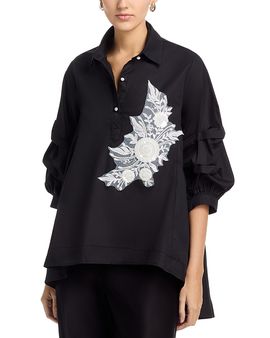 Nancy Yang Nancy Yang Beaded Puffed Sleeve Top