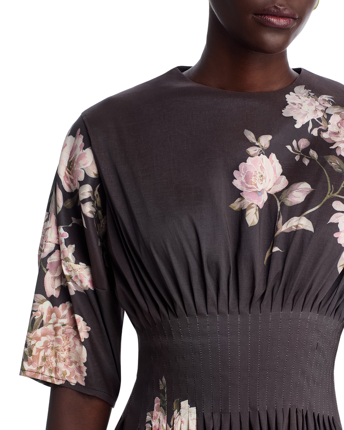 nancy yang floral print shirt dress Nancy Yang Floral Print Button Front Dress