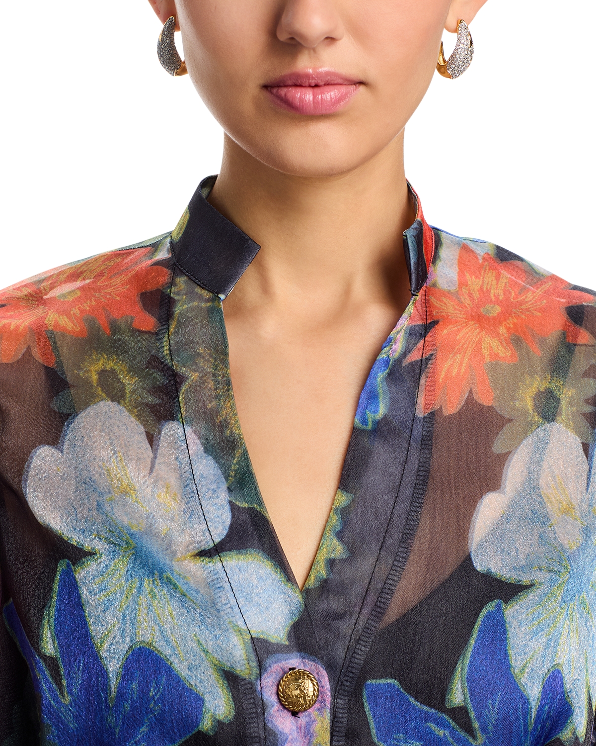 nancy yang floral print shirt dress Nancy Yang Floral Print Shirt Dress In Black - 66% Off