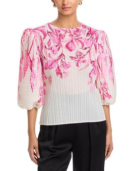 Nancy Yang Nancy Yang Pleated Puff Sleeve Top
