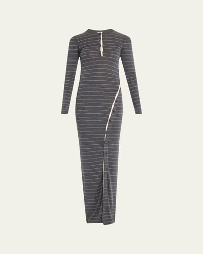 Nanushka Dakoa Buttoned Fine Merino Maxi Dress