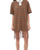 Nanushka Nanushka Benigna Dress Tan/White/Black Stripe - 1