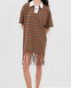 Nanushka Nanushka Benigna Dress Tan/White/Black Stripe - 2