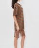 Nanushka Nanushka Benigna Dress Tan/White/Black Stripe - 4