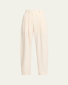 Nanushka Seka Cotton Linen Tweed Tapered Tailoring Pants