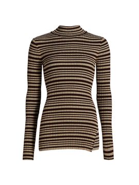 Nanushka Women's Grow Arella Striped Wool-Blend Turtleneck Sweater