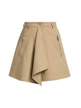 Nanushka Women's Grow Inge Cotton Front-Draped Miniskirt
