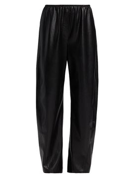 Nanushka Women's Reflections Zoela Faux-Leather Barrel-Leg Pants