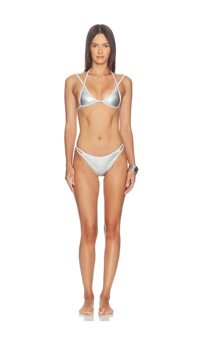 naranja furcado naranja furcado Latex Splash Matte Bent Bikini Set