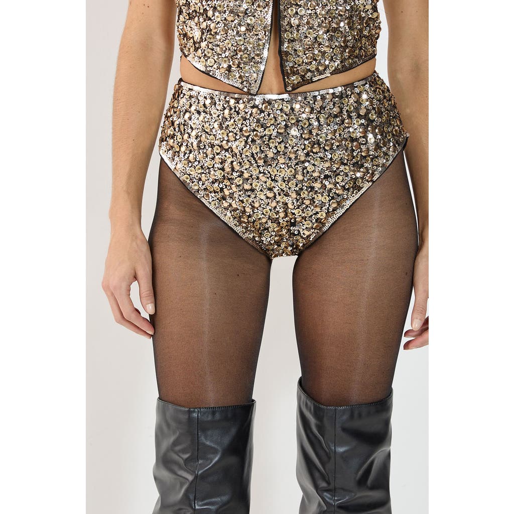 NASTY GAL NASTY GAL Cluster Hand Embellished Booty Shorts