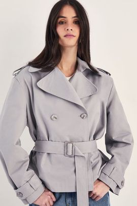 NASTY GAL NASTY GAL Double Breasted Short Trench Coat