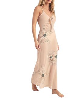 Nasty Gal Nasty Gal Flower Embellished Maxi Beach Dress