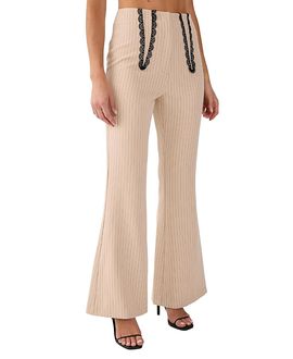 Nasty Gal Nasty Gal Lace Trim Tailored Flared Pants