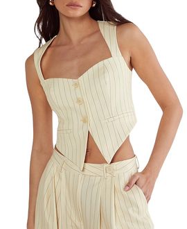 Nasty Gal Nasty Gal Pinstripe Tailored Top