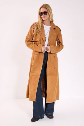 NASTY GAL NASTY GAL Real Suede Trench Coat