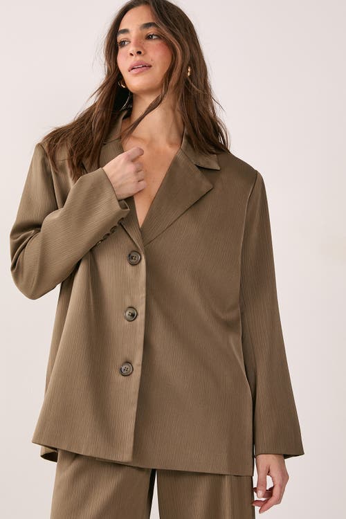 NASTY GAL NASTY GAL Satin Pleated Oversized Blazer