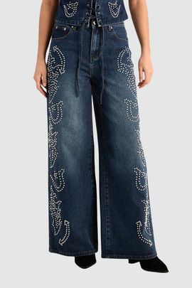 NASTY GAL NASTY GAL Western Baggy Studded Denim Jeans