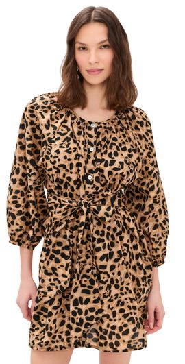 Natalie Martin Collection Natalie Martin Collection Alex Short Dress Leopard Cotton