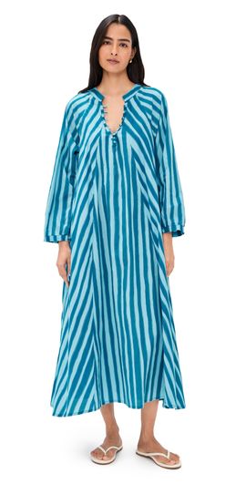 Natalie Martin Collection Natalie Martin Collection Fiore Maxi Dress Batik Stripe Pool