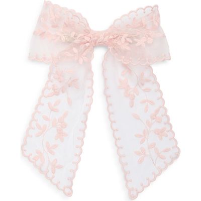 NATASHA NATASHA Leaf Embroidered Lace Bow Barrette