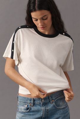 Nation Los Angeles Ada Button-Sleeve Tee