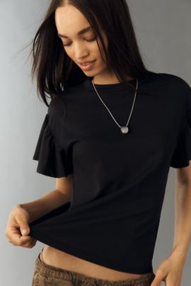 Nation Los Angeles Camille Flutter-Sleeve T-Shirt Top