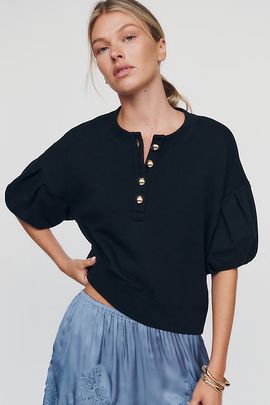 Nation Los Angeles Nikki Puff-Sleeve Pullover
