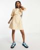 Native Youth Native Youth cut out waist puff sleeve mini smock dress in retro shell print-Multi - 4