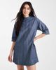 Native Youth Native Youth denim striped collared dress in blue - 2