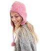 Native Youth Native Youth knitted bonnet hat in pink heather - 1