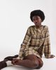 Native Youth Native Youth long sleeve dress in yellow plaid-Black - 1