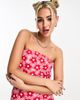 Native Youth Native Youth retro floral midaxi tube dress in red - 2