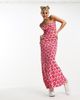 Native Youth Native Youth retro floral midaxi tube dress in red - 3