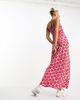 Native Youth Native Youth retro floral midaxi tube dress in red - 4