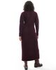 Native Youth Native Youth soft puff knit polo dress in burgundy-Red - 3