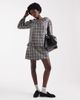 Native Youth Native Youth tartan ruffle collared dress in black plaid-Gray - 3