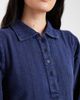 Native Youth Native Youth textured stripes washed ruffle midaxi dress in navy - 3