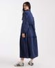 Native Youth Native Youth textured stripes washed ruffle midaxi dress in navy - 4
