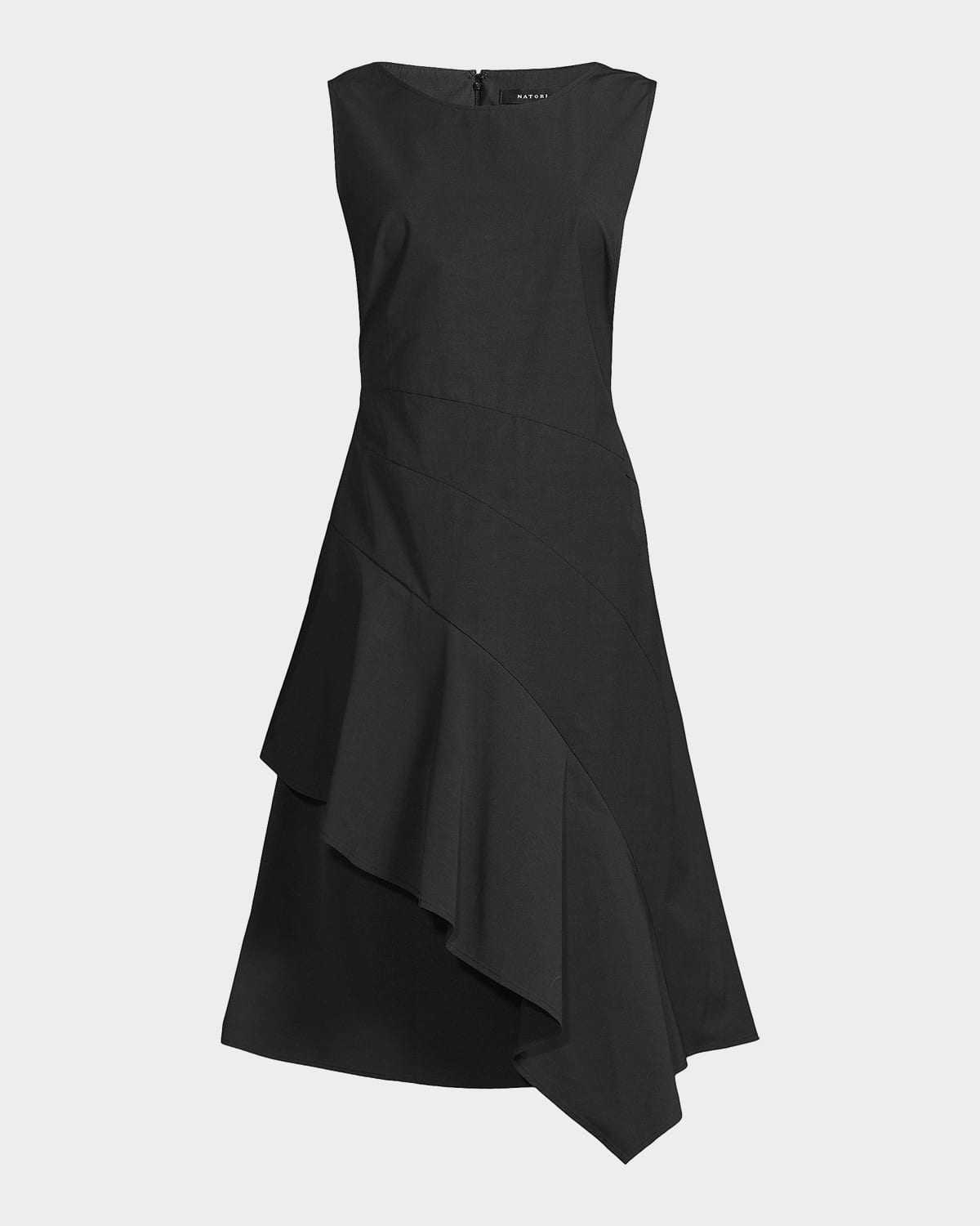 Natori Asymmetric Origami Taffeta Dress