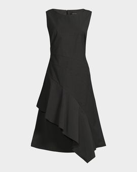 Natori Asymmetric Origami Taffeta Dress