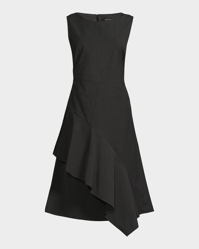 Natori Asymmetric Origami Taffeta Dress